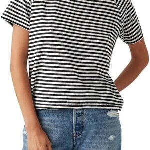 Levi's Black and White Striped Short Sleeve Crewneck Tee NWT XS